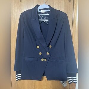 CAbi navy/white blazer with gold buttons Size 4- NWOT